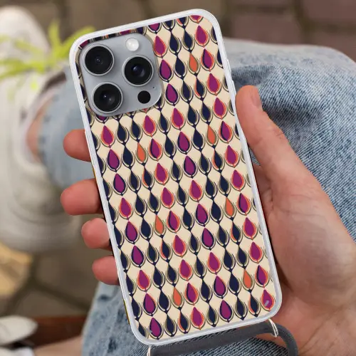 Vintage - Retro - Kleurrijk Hoesje iPhone 16 Pro Max met koord klein 804 -sfeer3