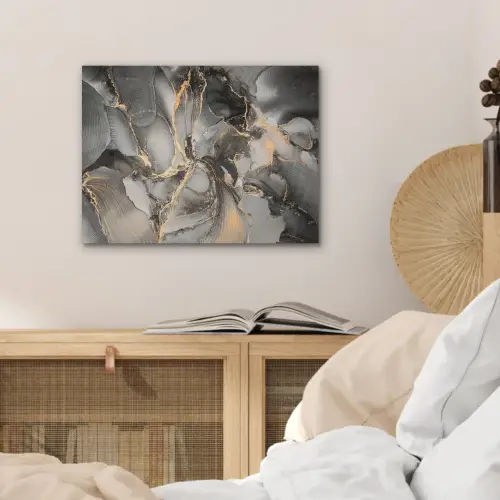 Grijs - Luxe  - Goud - Marmer PET vilt klein -sfeer3