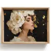 Abstract - Vrouw - Bloemen - Wit Dienblad Rechthoek middel -z3d_shopping