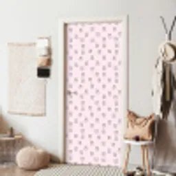 Konijnen - Minimalistisch - Roze deurposter klein 289 -sfeer6