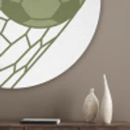 Voetbal - Goal - Sport - Groen Akoestische PET Vilt - Rond klein -sfeer5_closeup