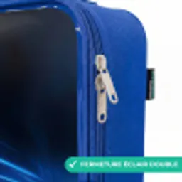Rode racewagen in digitale snelheidswereld Kinderkoffer - Blauw klein -rits_FR