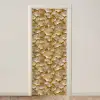 Ginkgo - Bladeren - Goud deurposter klein 289 -3d_beige