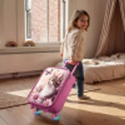 Kat - Paars - Vlinders - Bloemen Kinderkoffer - Roze klein -sfeer1