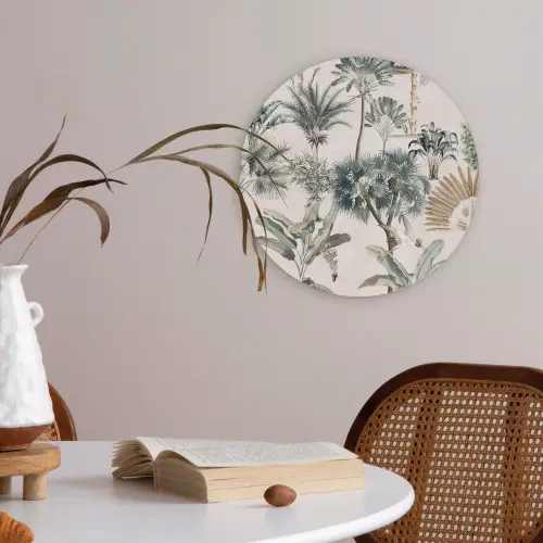 Bladeren - Monstera - Jungle - Tropical Akoestische PET Vilt - Rond klein -sfeer3