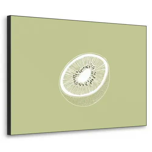 Kiwi - Lijntekening - Minimalistisch - Groen Textielframe - compleet frame klein -3d