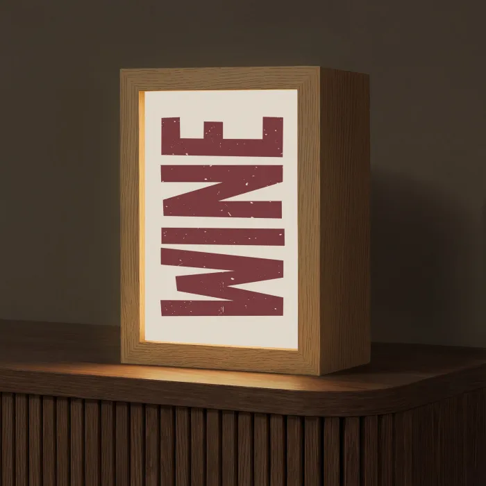 Wine - Red - Decoratie - Japandi Light Box met kabel (Tafellamp) klein -z3d_website