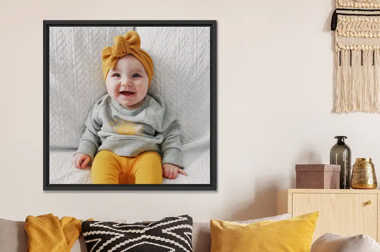 Foto op canvas met baklijst