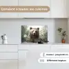 Bruine beer - Wilde dieren - Bloemen - Planten keuken achterwand spatscherm klein -sfeer4_FR