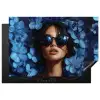 Vrouw - Blauw - Bloemen - Vlinders - Natuur Inductie beschermer vinyl 3mm klein -3d