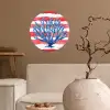 Koraal - Verfstructuur - Rood - Blauw Wandcirkel behangsticker klein -sfeer1