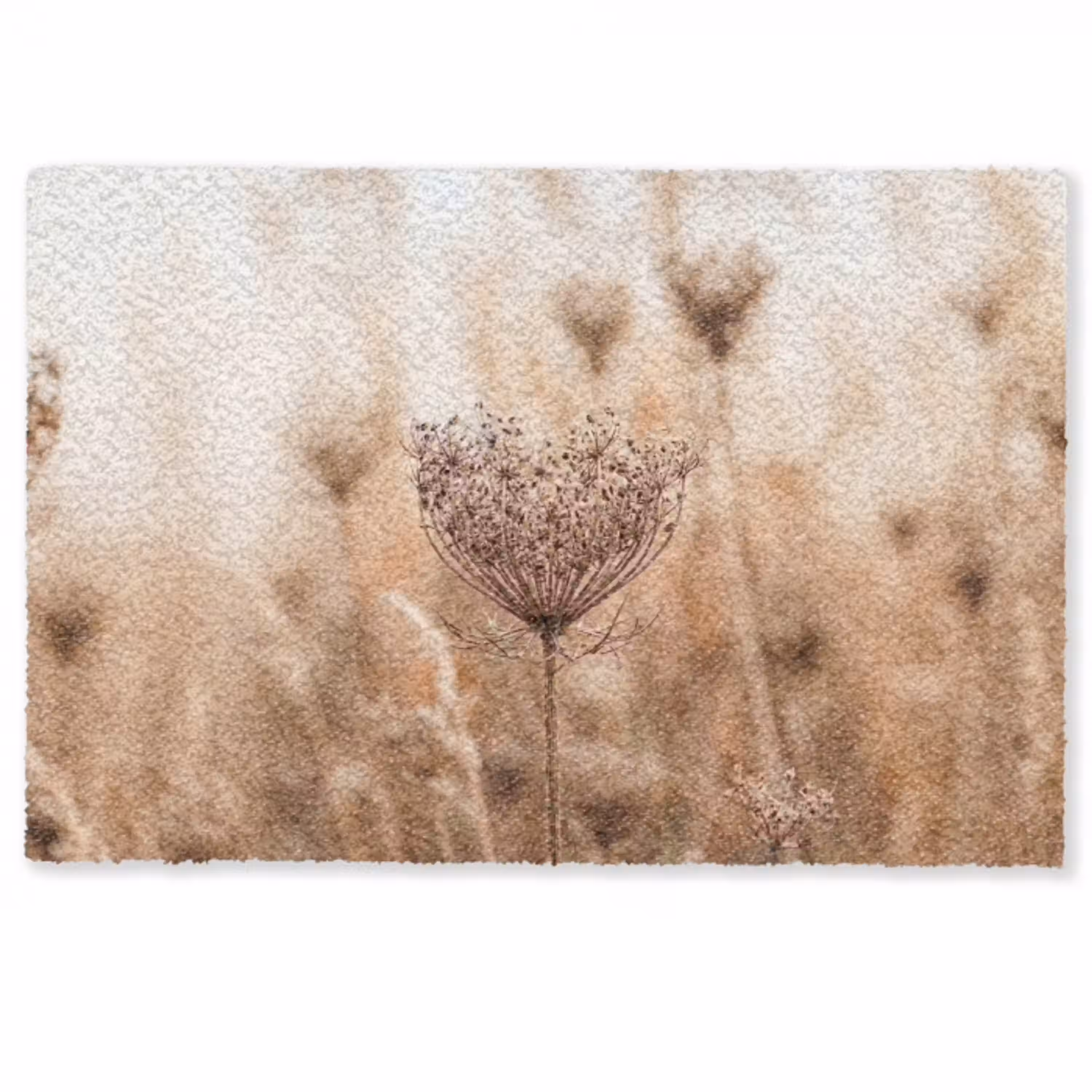 Schermbloem - Droogbloem - Winter - Beige - Minimalistisch Deurmat klein -zkaufland3d