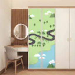 Auto - Bergweg - Natuur - Illustratie deurposter klein -sfeer3