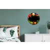 Groente - Graffiti - Kleurrijk - Koken - Abstract Wandcirkel aluminium klein -slaapkamer