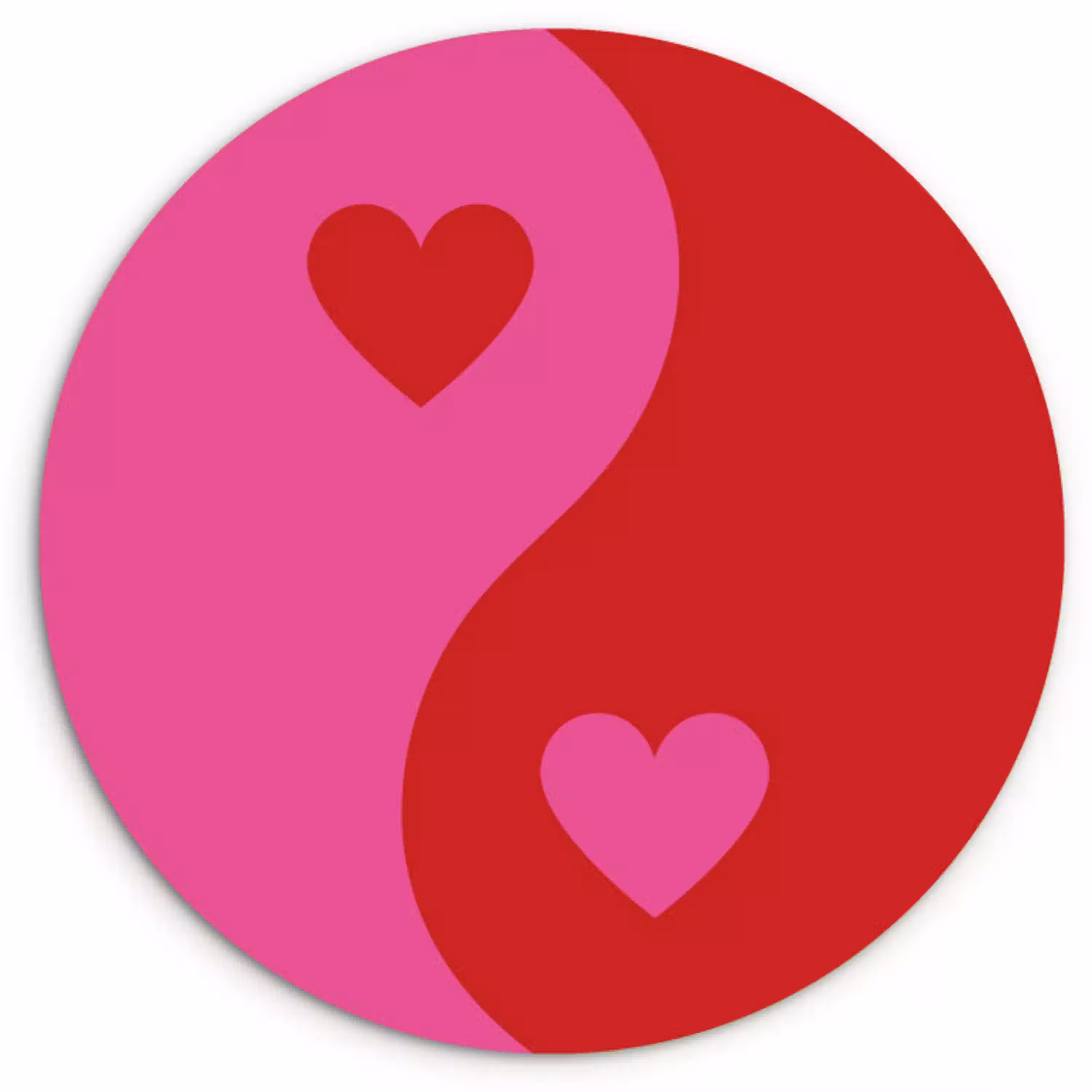 Minimalistisch - Rood - Roze - Hartjes Wandcirkel plexiglas klein -3d