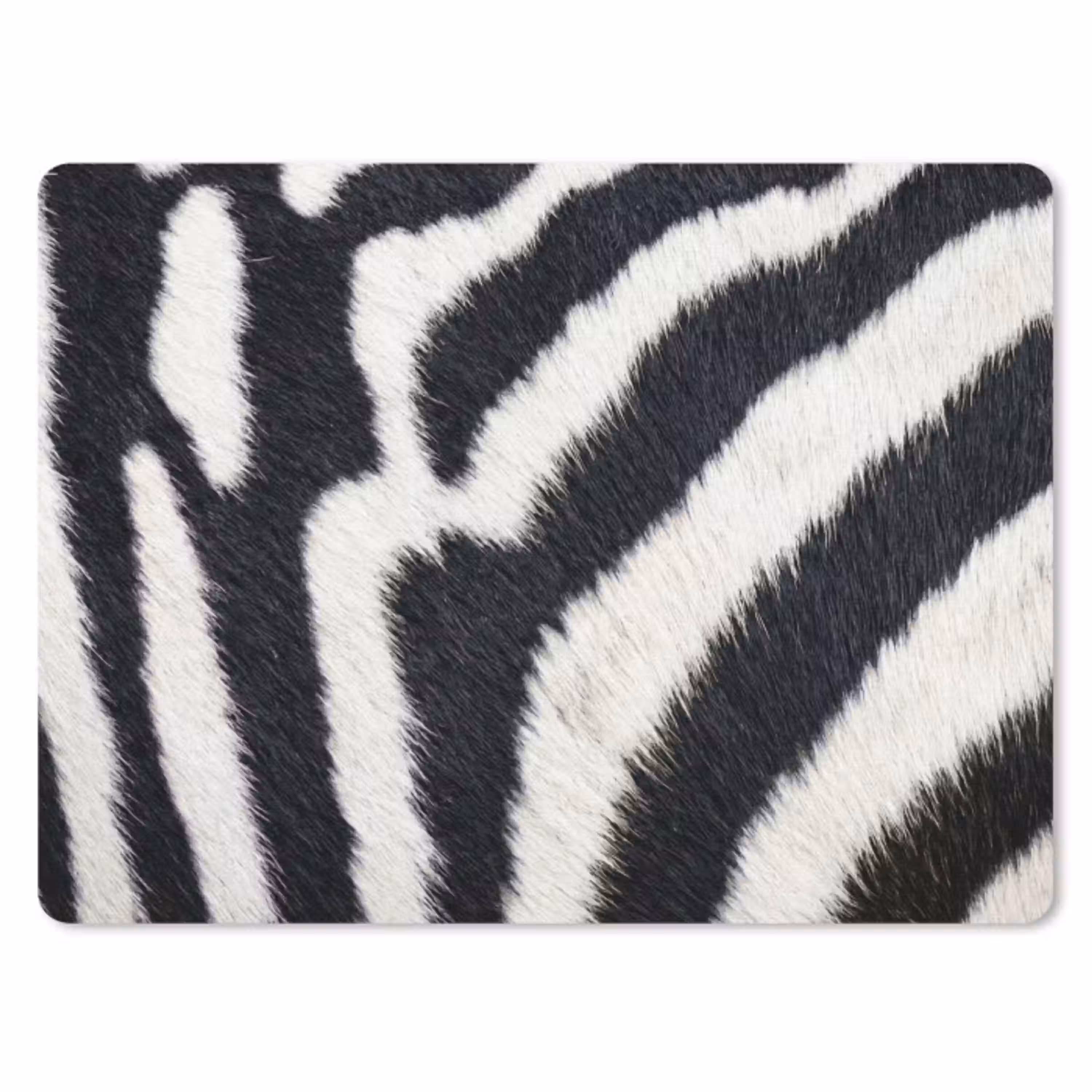 Zebra - Vacht - Klassiek - Zwart - Wit muismat rubber klein -3d