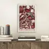 Vogel - Bordeaux - Bloemen - Bessen plexiglas 5mm klein -sfeer1