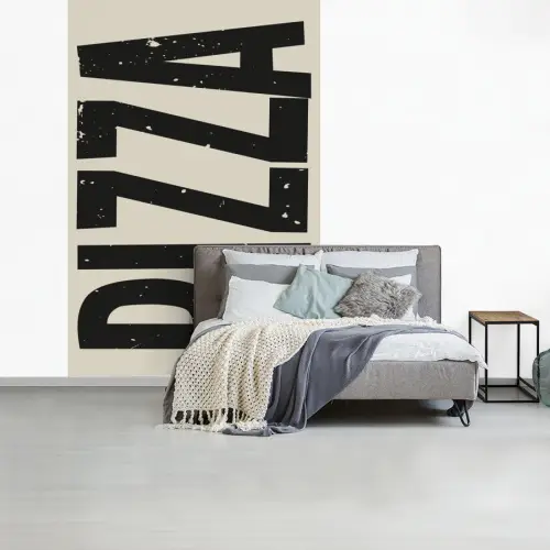 Pizza - Decoratie - Japandi - Vintage fotobehang vinyl groot -slaapkamer