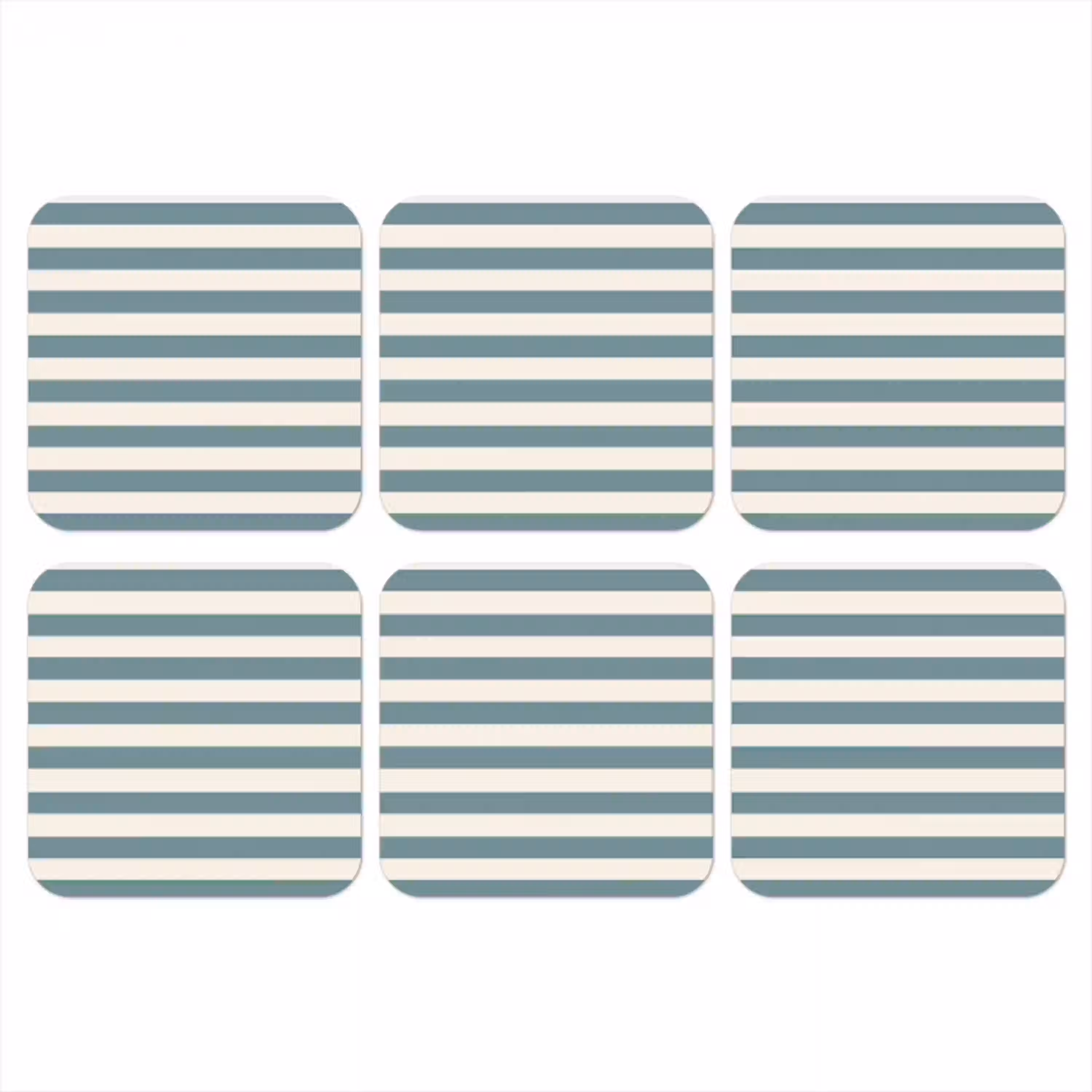 Strepen - Modern - Blauw onderzetter kurk middel 366 -3d
