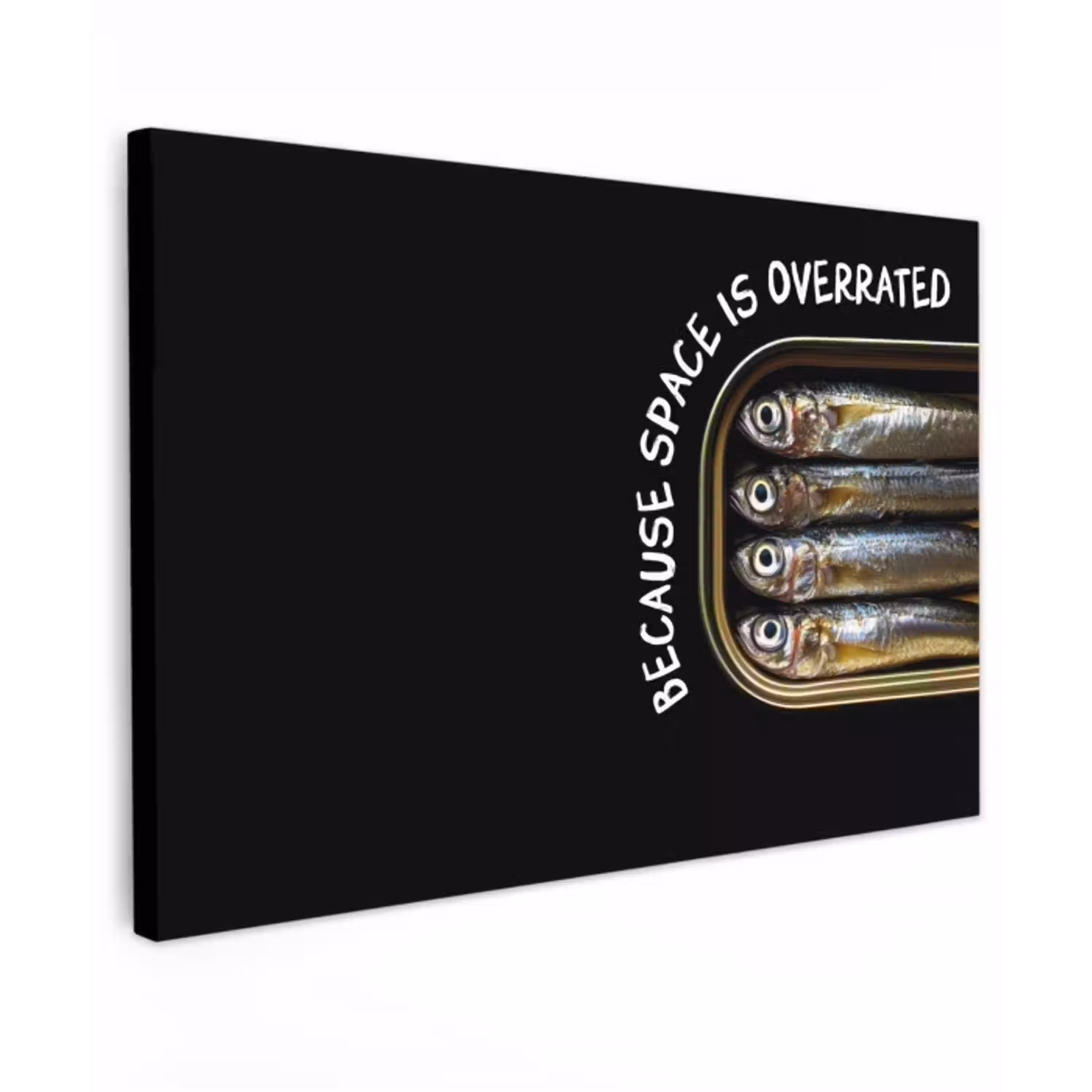 Sardines - Tekst - Vis - Blik canvas 2cm klein -z3d