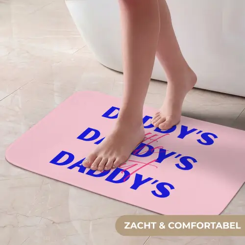 Daddy's - Blauw - Blokletters Badmat klein -USP_ZachtNL