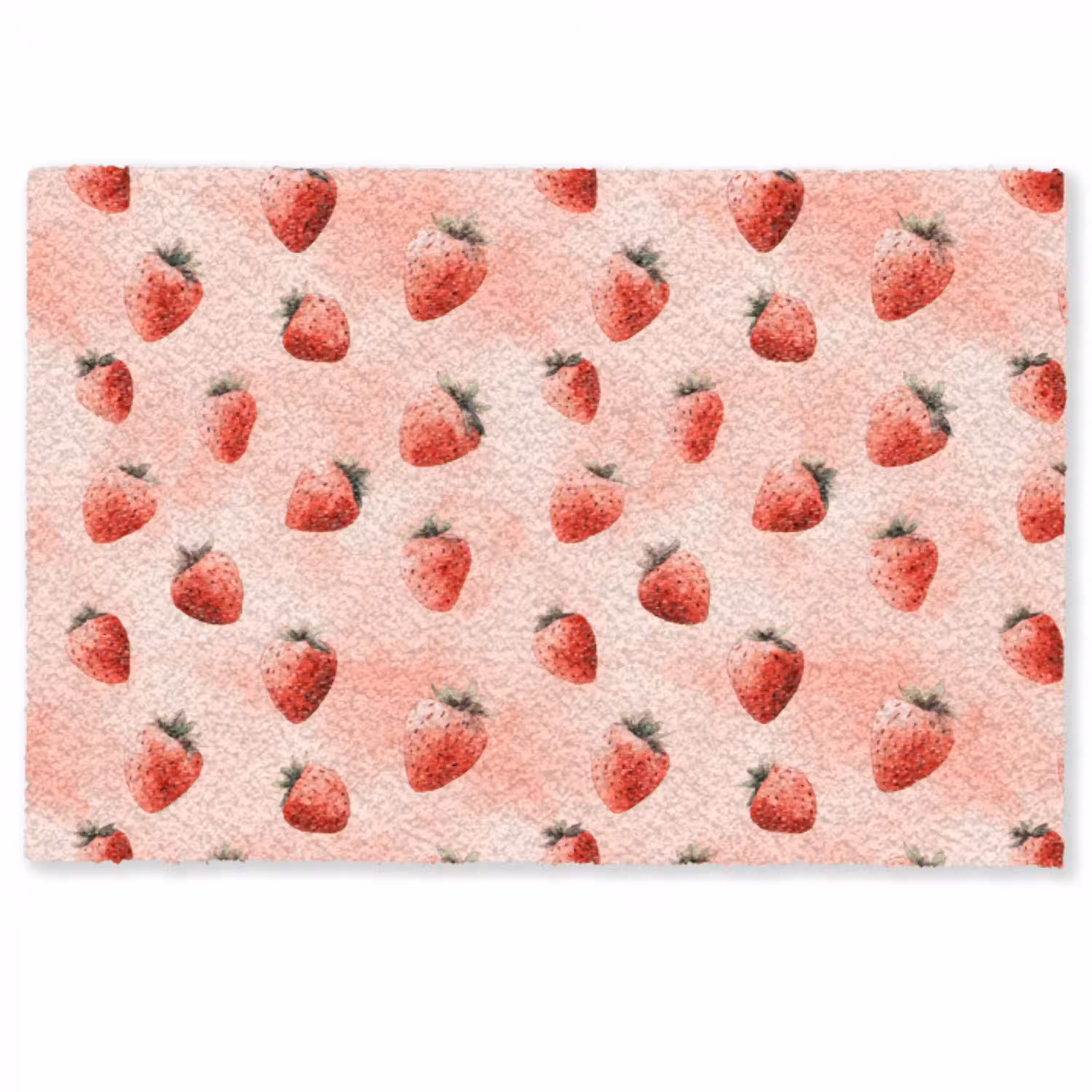 Aardbei - Patroon - Roze Deurmat klein 898 -zkaufland3d