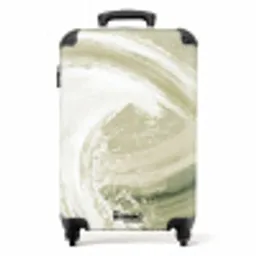 Abstract - Penseelstreken - Golven - Groen NBS - Handbagage koffer - Volwassenen Unisex middel -productfoto_recht