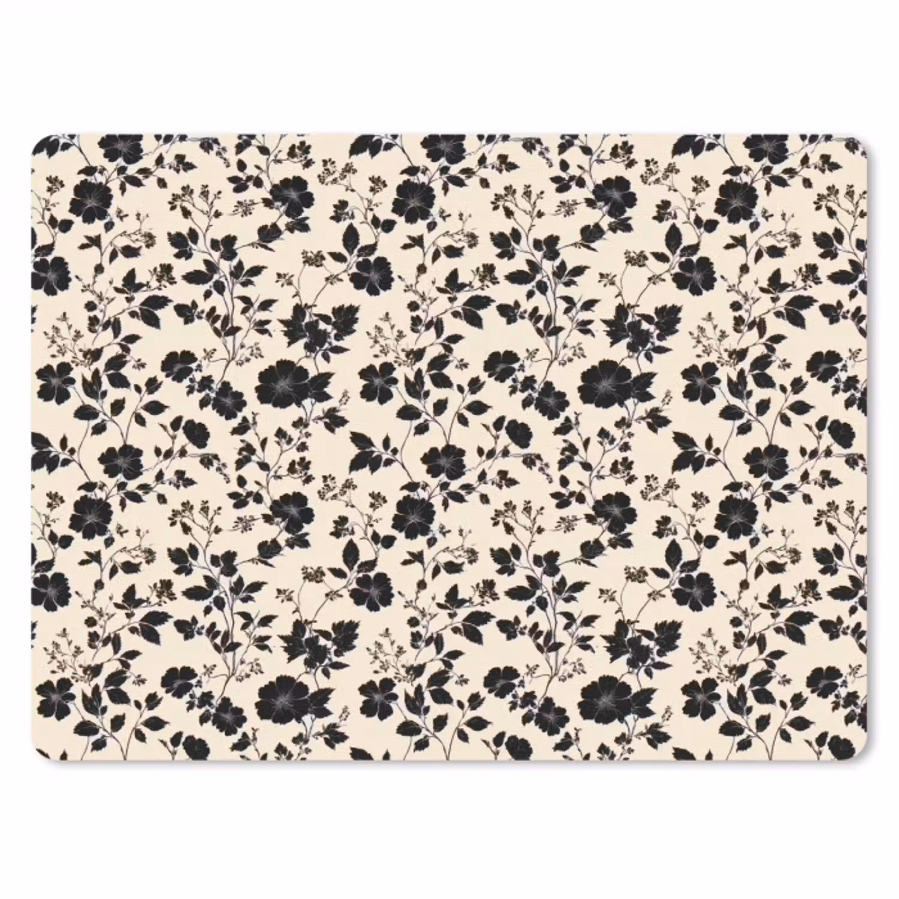 Bloemen - Dessin - Zwart muismat rubber klein 262 -3d
