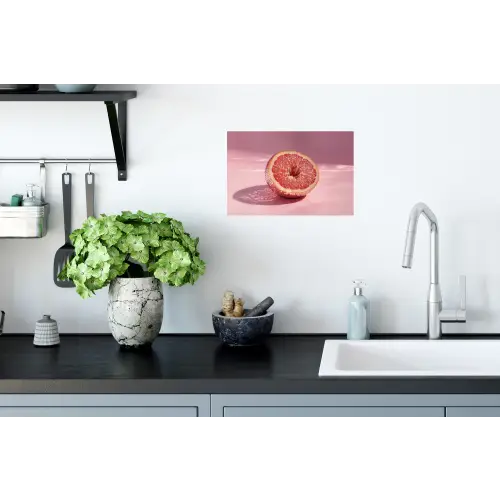 Grapefruit - Roze - Disco - Shiny Muursticker klein -keuken