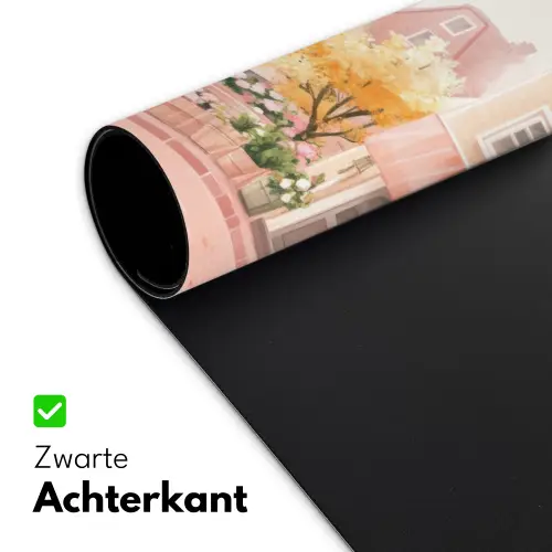 Bloemen - Huizen - Dorp Muismat XXL klein -sfeer2
