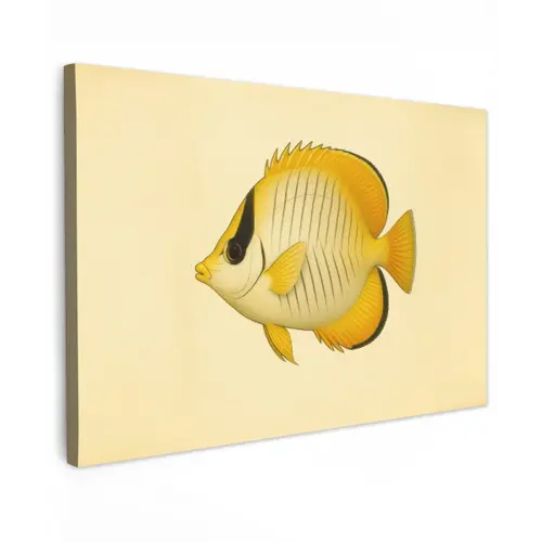 Ovaal - Vis - Geel - Schubben canvas 2cm klein -z3d