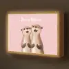Otters - Glimlach - Bruin Light Box met batterij (Wandlamp kind) middel -z3d_website