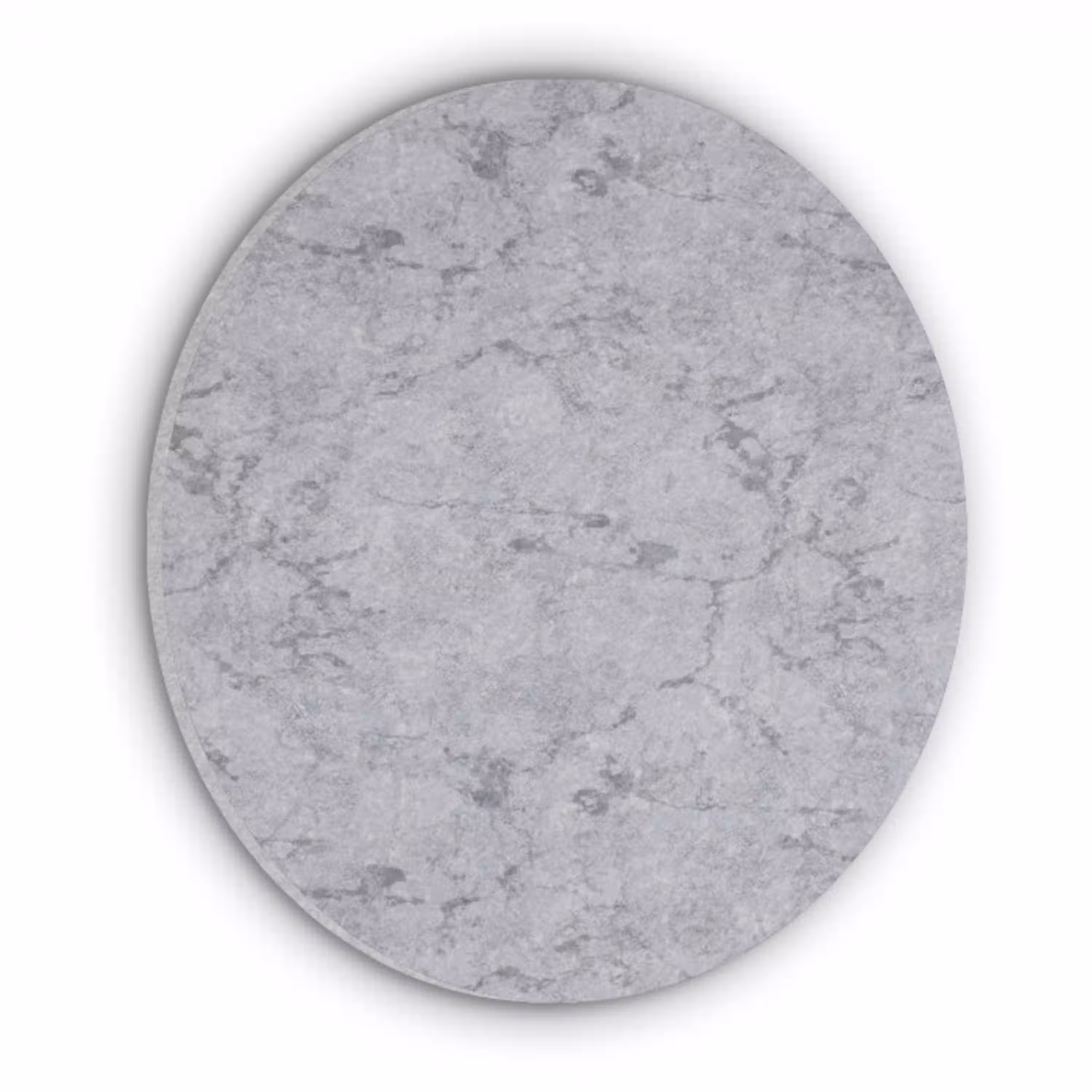 Marmerplaat - Patroon - Grijs Akoestische PET Vilt - Rond klein 838 -3d