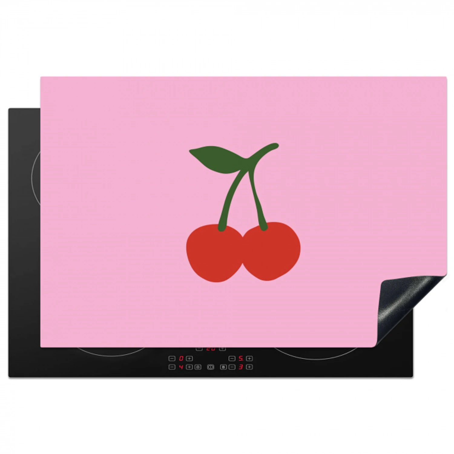 Kersen - Roze - Illustratie Inductie beschermer vinyl 3mm klein -3d