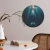 Walvis - Water - Zonnestralen - Blauw Akoestische PET Vilt - Rond klein -sfeer3