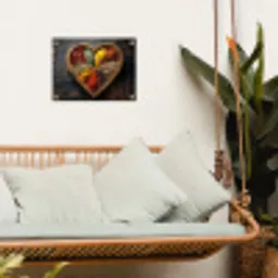 Houten - Hart - Kleurrijke - Specerijen tuinposter los doek klein -sfeer7