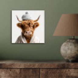 Schotse hooglander - Badjas - Koe - Dieren aluminium wit klein -sfeer2