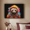 Graffiti - Wasbeer - Jas - Zwart Textielframe zwart klein -sfeer1