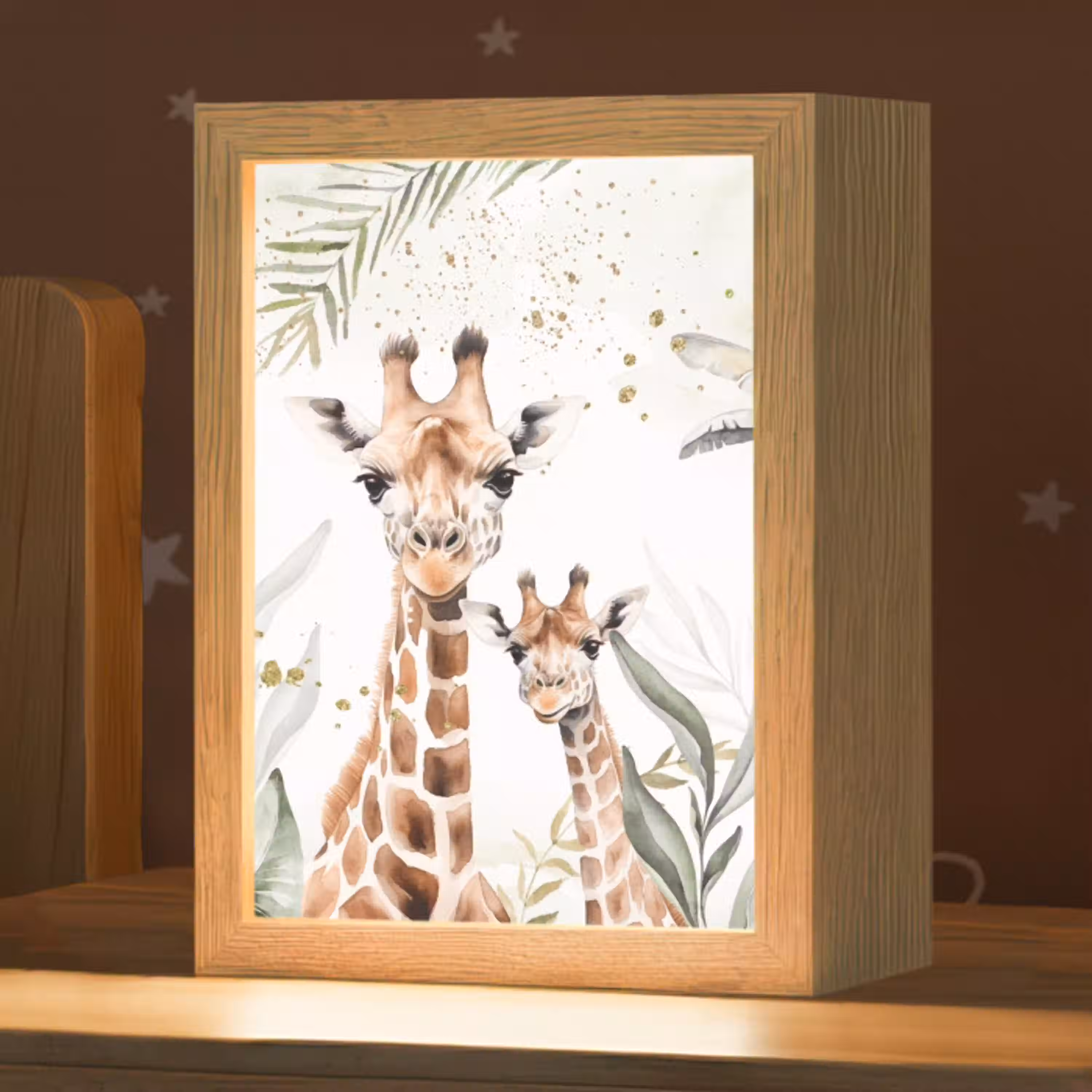 Giraffe - Bladeren - Kinderen - Dieren - Jungle Light Box met kabel klein -zzz_3d_website