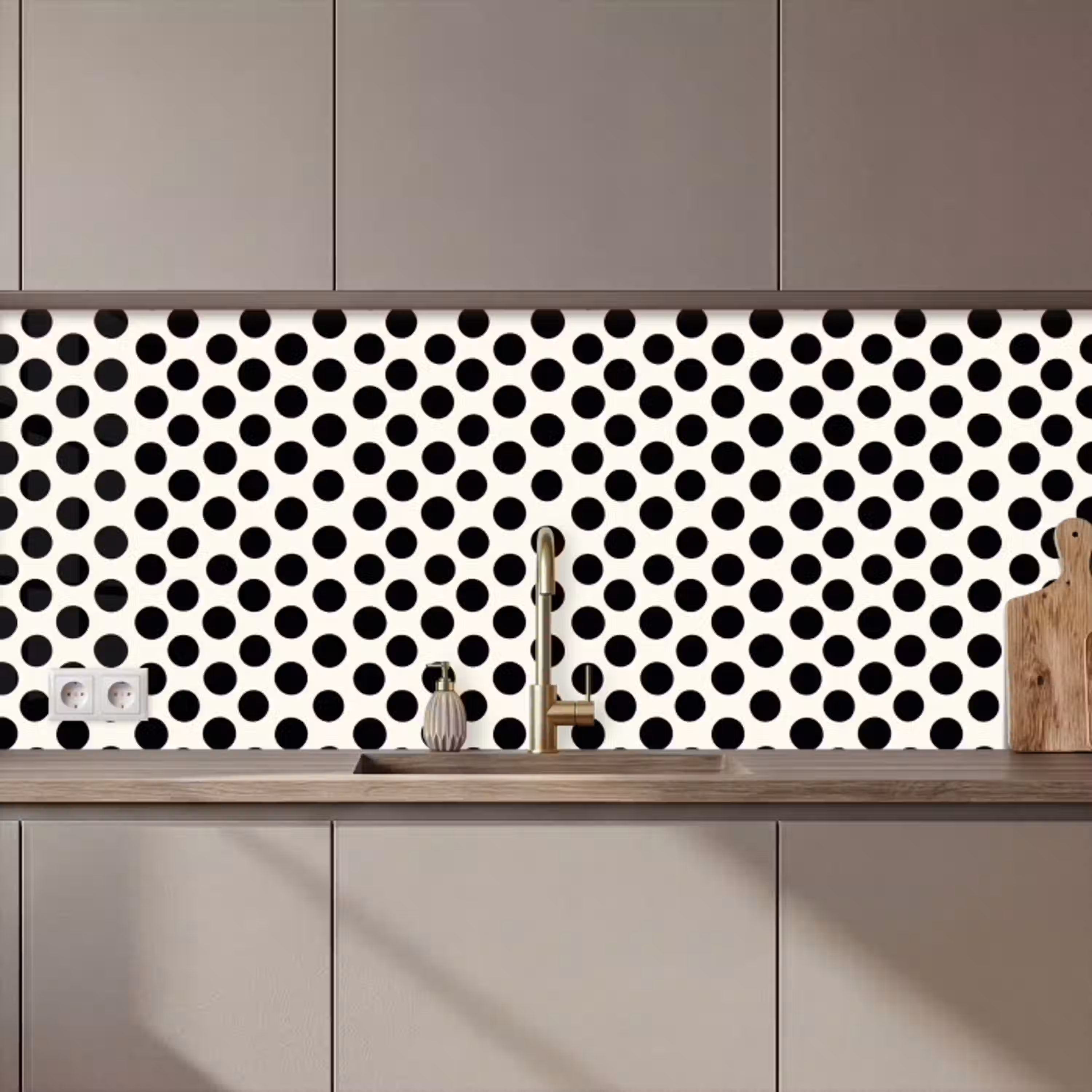 Klassiek - Stippen - Zwart keuken achterwand 2 middel 871 zz_3dshopping