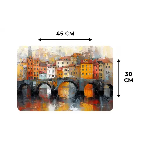 Gracht - Huizen - Kunst - Art Placemat vinyl groot -specs