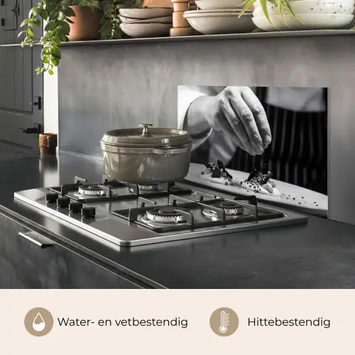 Chef - Garnering - Gerecht keuken achterwand spatscherm klein -usp_NL