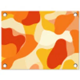 Abstract - Vormen - Oranje tuinposter los doek klein -3d