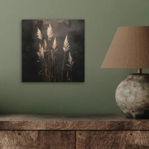 Siergras - Pluimen - Verlichting - Zwart aluminium wit klein -sfeer2