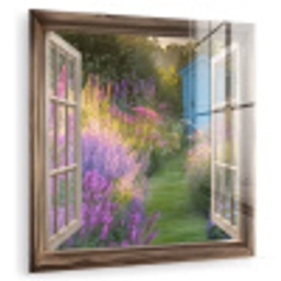 Doorkijk - Bloemen - Raam - Natuur plexiglas 5mm klein -zzzproduct_nieuw