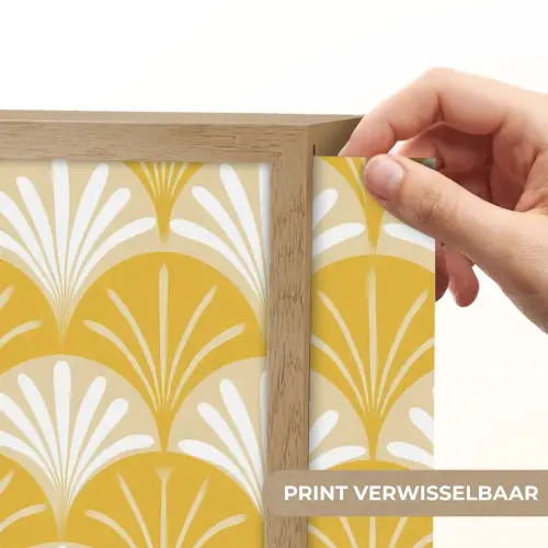 Waaier - Geel - Art Light Box met batterij (Wandlamp) middel 907 -USP_websiteprintNL