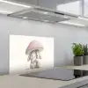 Paddenstoel - Konijn - Roze keuken achterwand spatscherm klein -3d_schuin