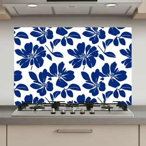 Floraal - Modern - Blauw keuken achterwand spatscherm klein 900 -3d_website