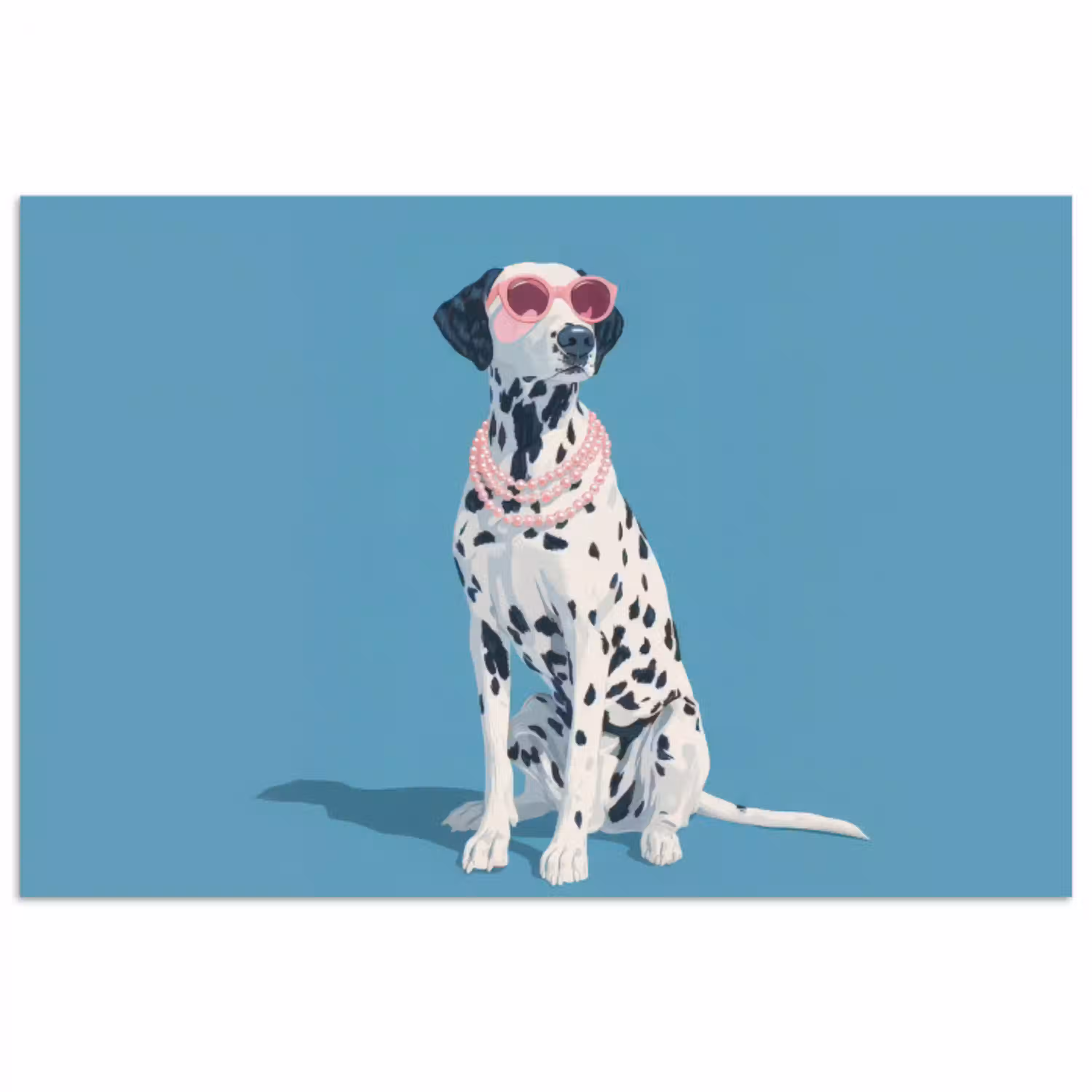 Dalmatiër - Zonnebril - Blauw poster papier klein -3d