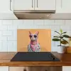 Zonnebril - Kat - Sjaal - Bloemen keuken achterwand spatscherm klein -sfeer2